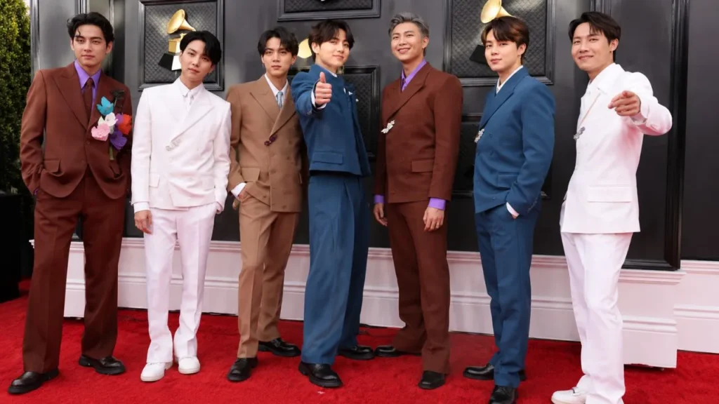 Promotional graphic representing the copyright lawsuit filed against HYBE over BTS's single "Swim."