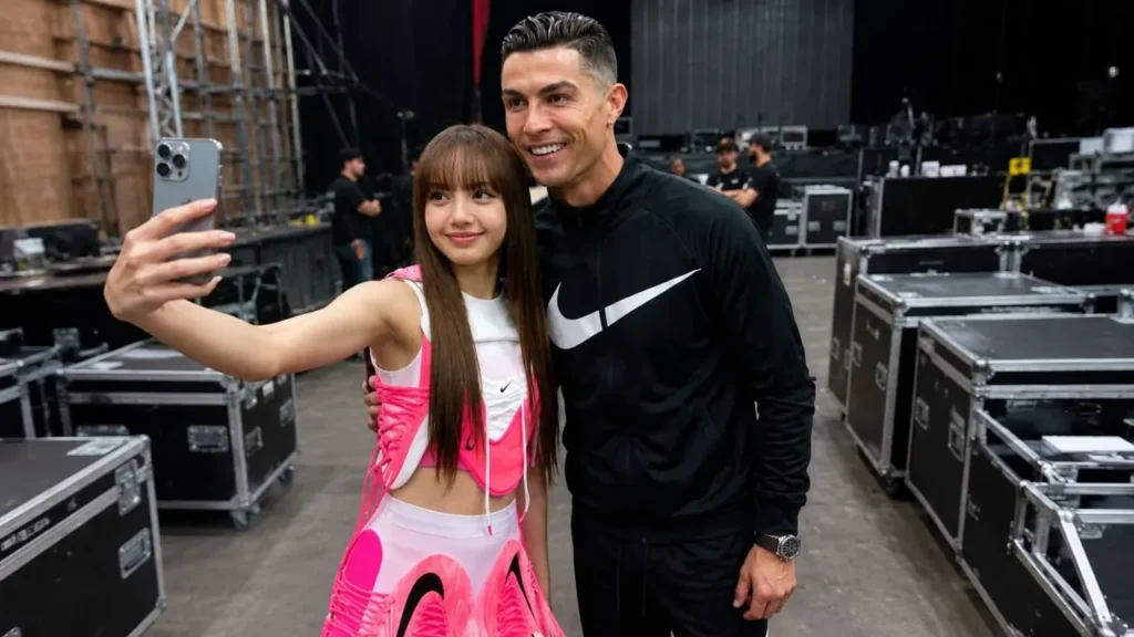 BLACKPINK's Lisa at a public event, referenced amid recurring AI photo controversies