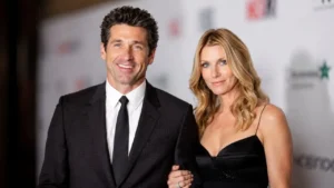 Patrick Dempsey and wife Jillian Dempsey together at a red carpet event.