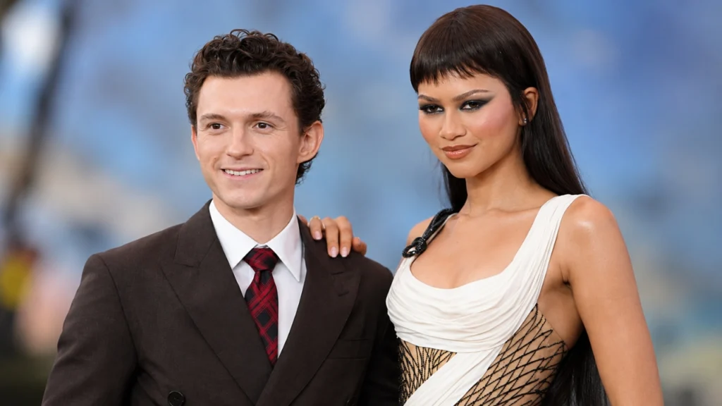 Zendaya and Tom Holland during a promotional interview for Spider-Man: Brand New Day