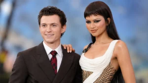 Zendaya and Tom Holland during a promotional interview for Spider-Man: Brand New Day