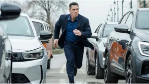 John Cena and Jessica Biel in Apple TV+'s action comedy film Matchbox: The Movie