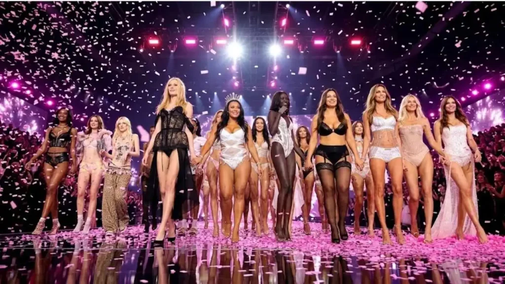 Supermodels walking the runway in wings at the 2026 Victoria’s Secret Fashion Show in Los Angeles